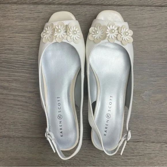KAREN SCOTT Irmaa Slingback Peep-Toe Pumps size 8 NIB!