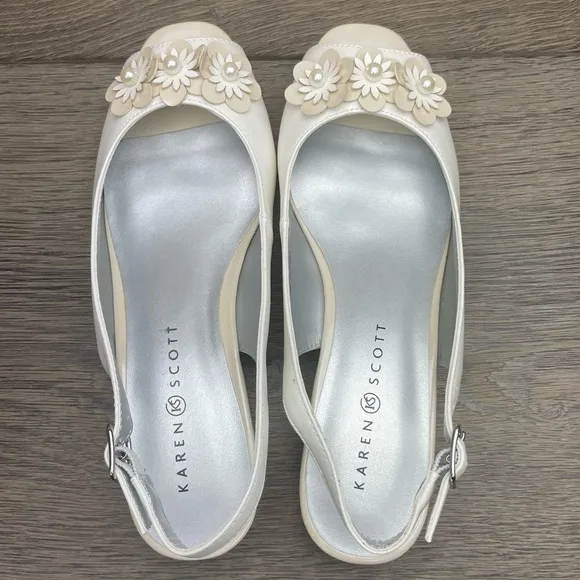 KAREN SCOTT Irmaa Slingback Peep-Toe Pumps size 8 NIB!