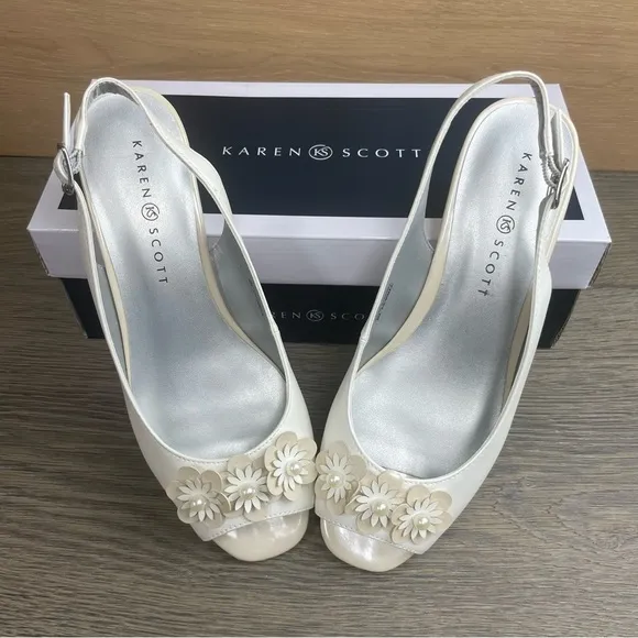 KAREN SCOTT Irmaa Slingback Peep-Toe Pumps size 8 NIB!