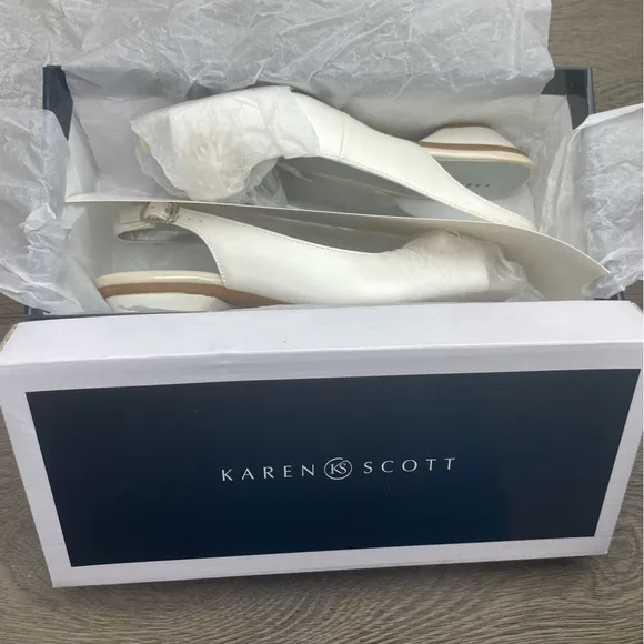 KAREN SCOTT Irmaa Slingback Peep-Toe Pumps size 8 NIB!
