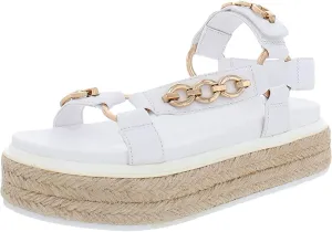 Karl Lagerfeld Paris Women's Palma Fashion Teva Sandal, Bright White, 8.5