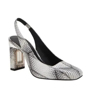 KATY PERRY THE HOLLOW HEEL SLINGBACK PUMPS IN BLACK WHITE MULTI NWOB SIZE 5.5M