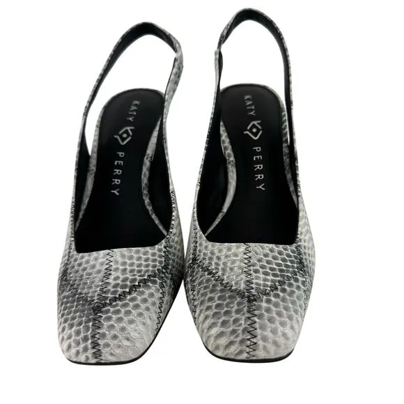 KATY PERRY THE HOLLOW HEEL SLINGBACK PUMPS IN BLACK WHITE MULTI NWOB SIZE 5.5M