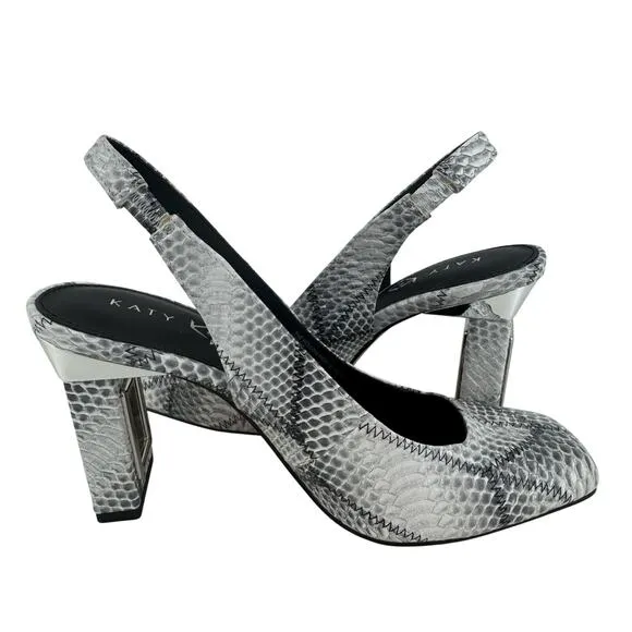 KATY PERRY THE HOLLOW HEEL SLINGBACK PUMPS IN BLACK WHITE MULTI NWOB SIZE 5.5M