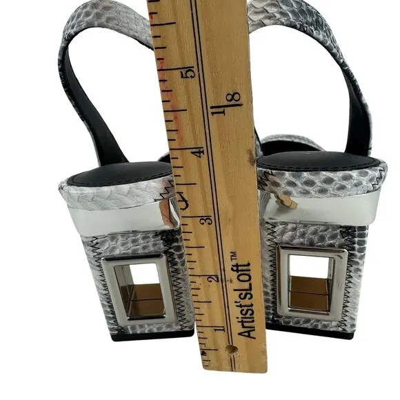 KATY PERRY THE HOLLOW HEEL SLINGBACK PUMPS IN BLACK WHITE MULTI NWOB SIZE 5.5M