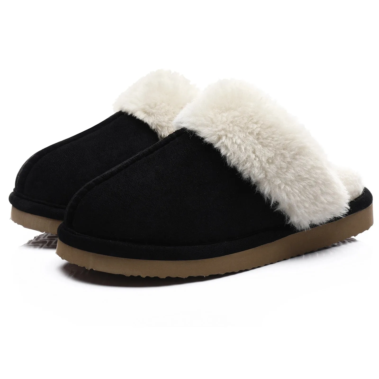 Kidmi Winter Women Fuzzy Slippers Classic Brand Fluffy House Shoes Indoor Warm Suede Cozy Slippers Casual Non-slip Cotton Shoes