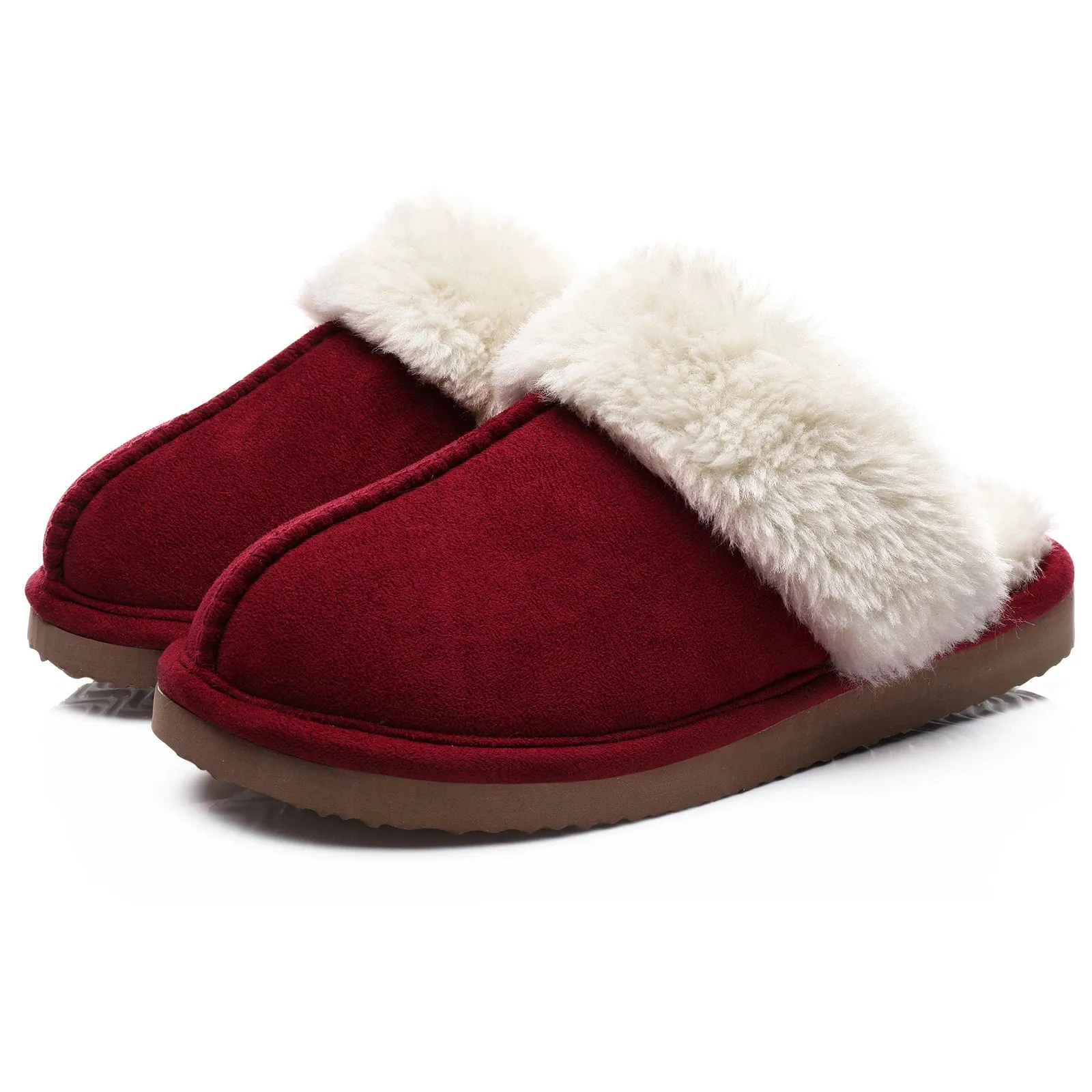 Kidmi Winter Women Fuzzy Slippers Classic Brand Fluffy House Shoes Indoor Warm Suede Cozy Slippers Casual Non-slip Cotton Shoes