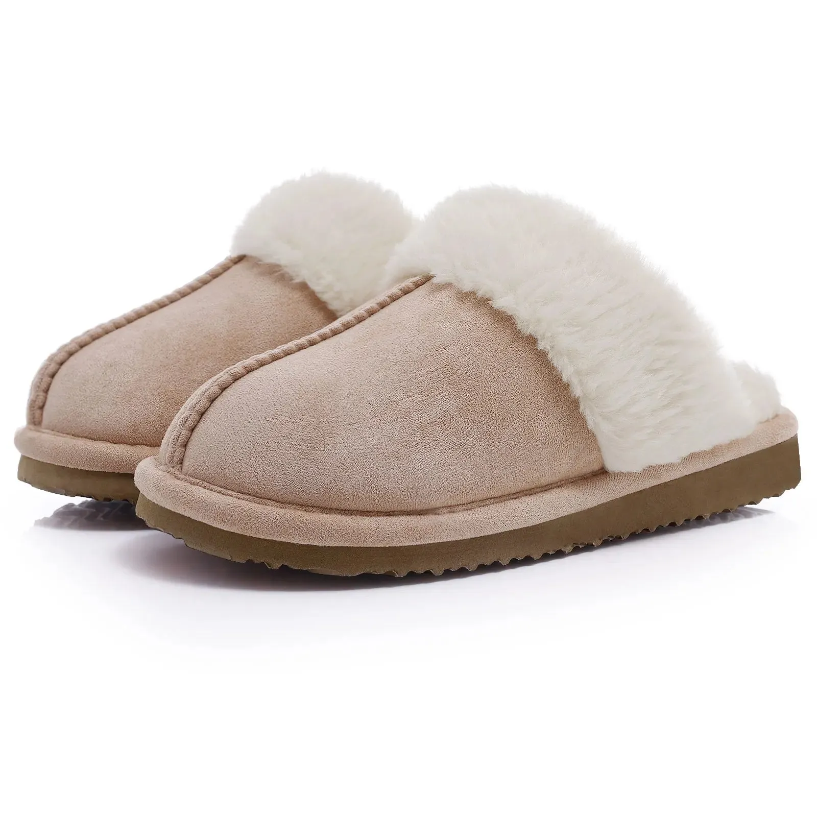 Kidmi Winter Women Fuzzy Slippers Classic Brand Fluffy House Shoes Indoor Warm Suede Cozy Slippers Casual Non-slip Cotton Shoes