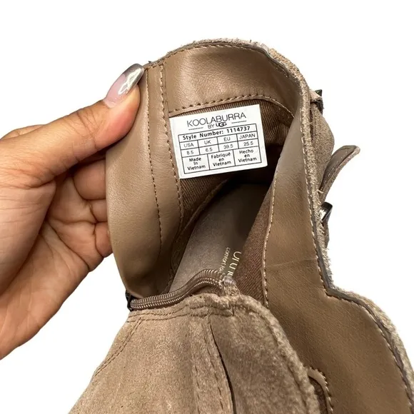 Koolaburra by UGG Erena Amphora Suede Heeled Ortholite Booties Women’s Size 8.5