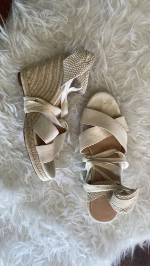 Lace Up Espadrille Wedges