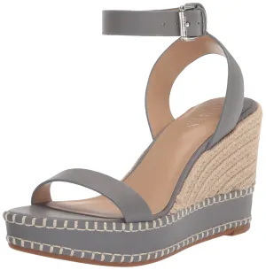 Lauren Ralph Lauren Women's Hilarie Leather Espadrille Platform, Ocean, 11