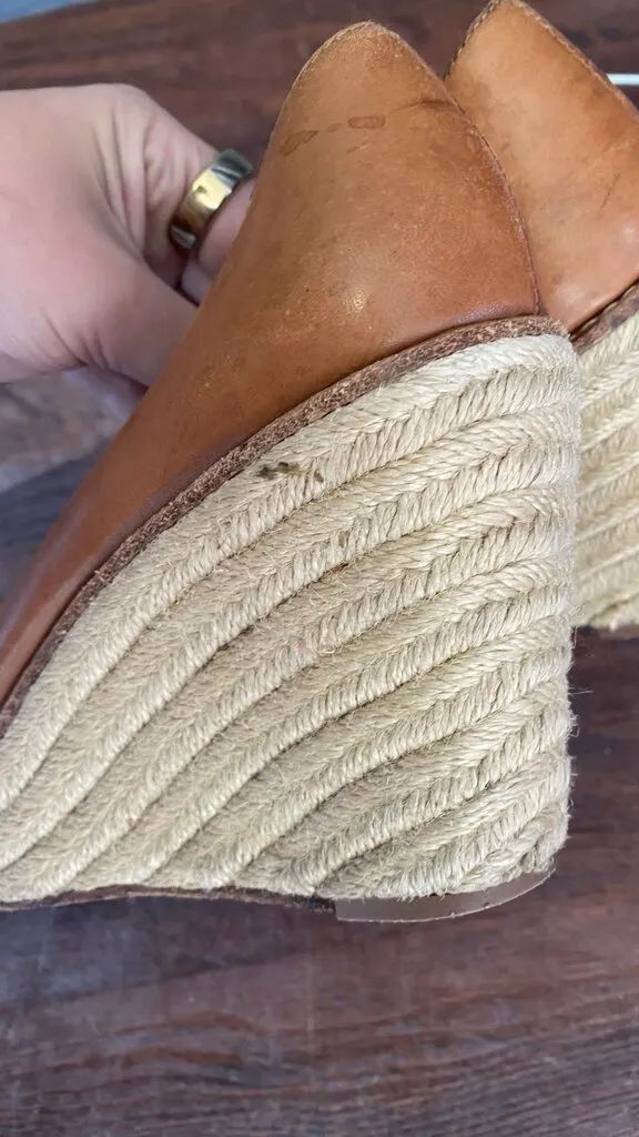Leather Espadrille Wedges