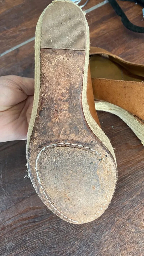 Leather Espadrille Wedges