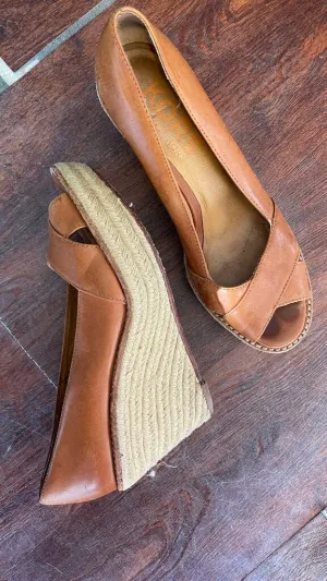 Leather Espadrille Wedges