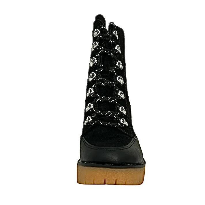 LENNONN Women's Lace-Up Block Heel Booties
