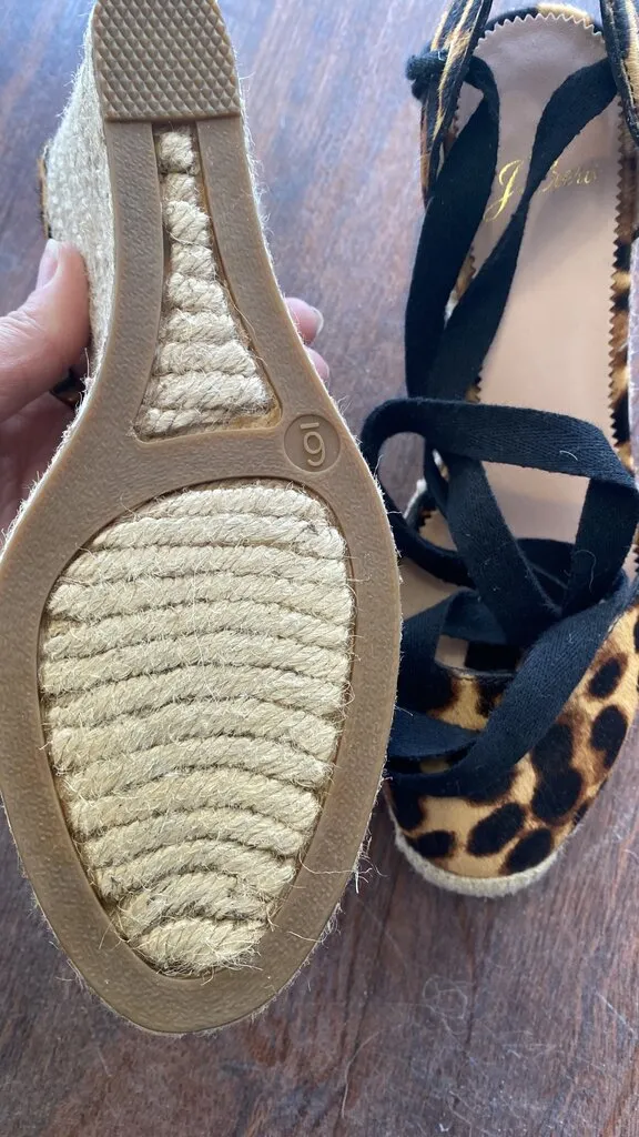 Leopard Espadrille Tie Wedges