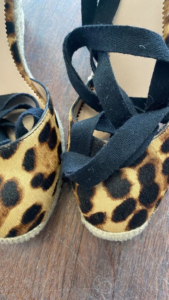Leopard Espadrille Tie Wedges