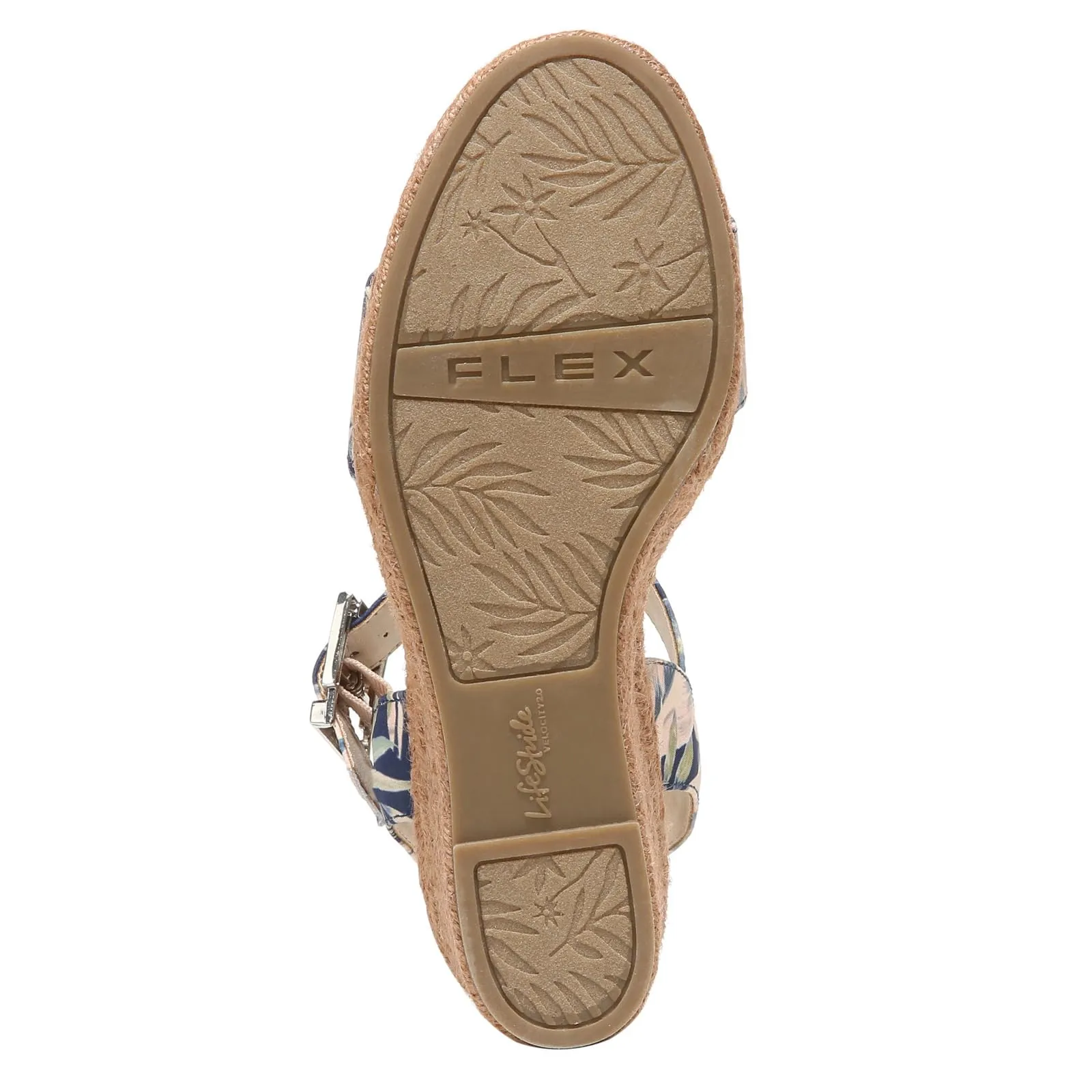 LifeStride Womens Tango 2 Espadrille Wedge Sandal Navy Floral 11 W