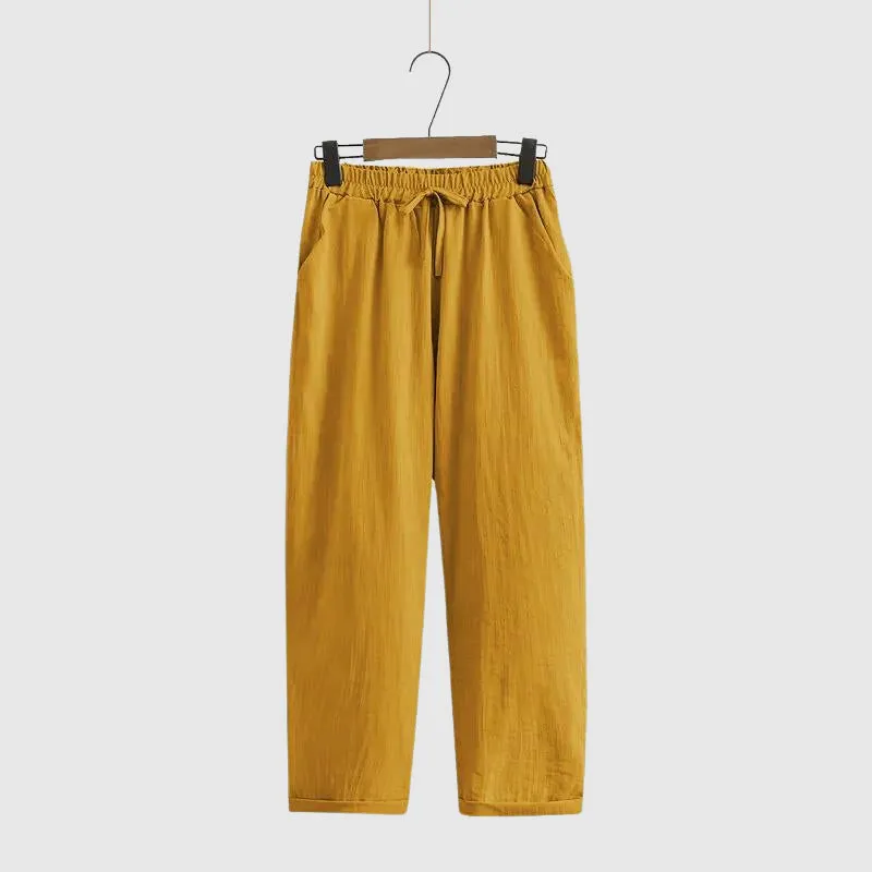 Linen Set – Relaxed Blazer   Drawstring Pants – Casual Resort Style