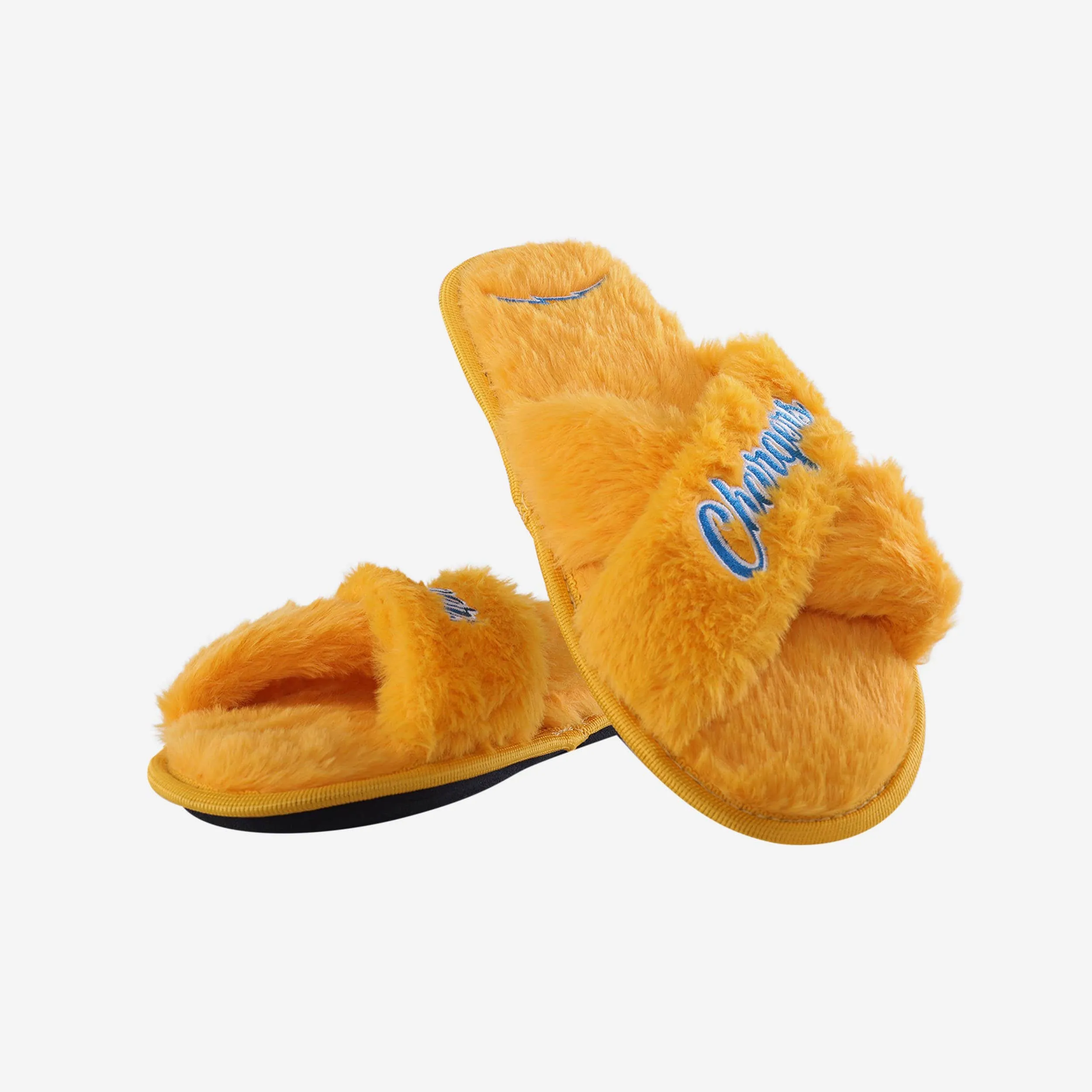 Los Angeles Chargers Womens Script Wordmark Fur Cross Slide