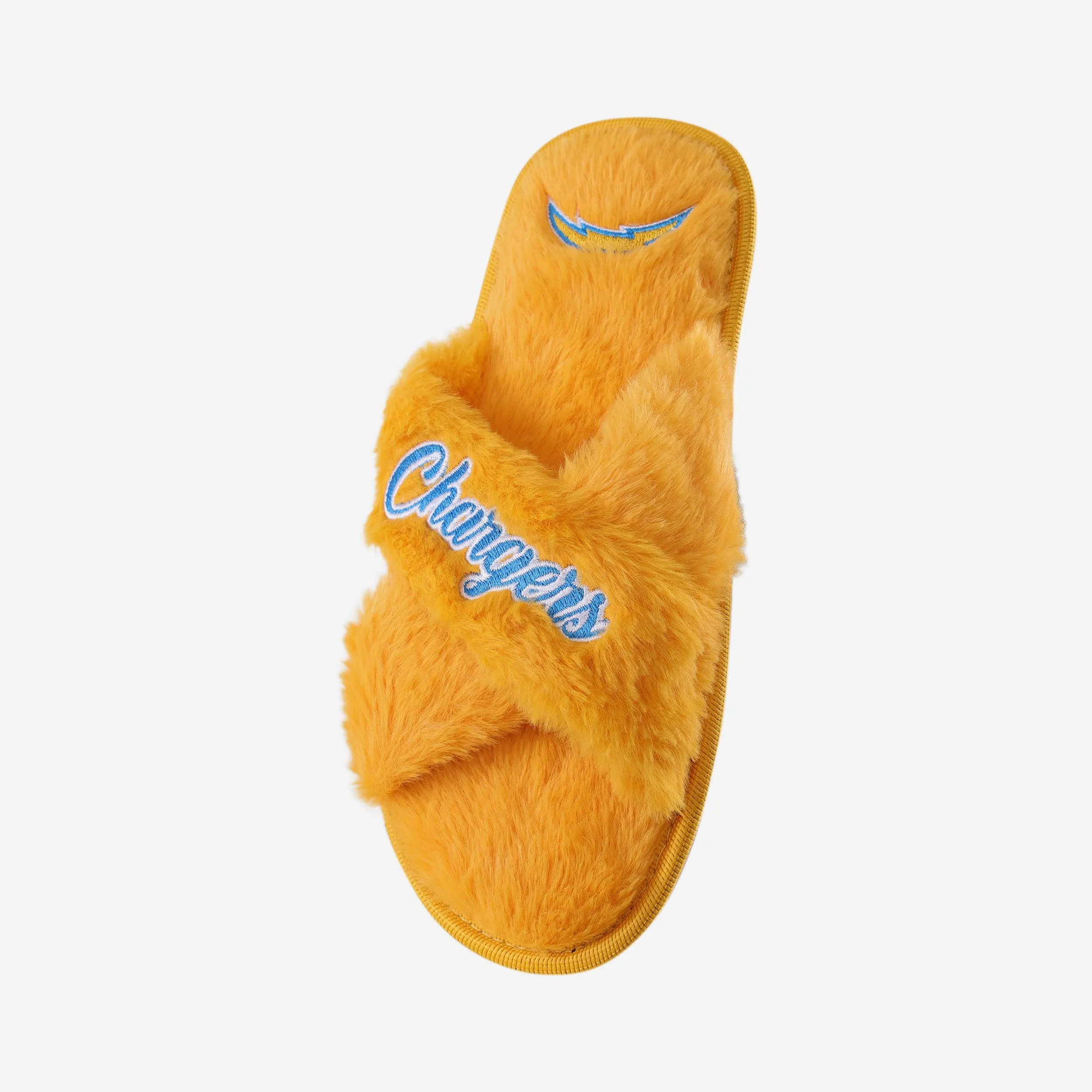 Los Angeles Chargers Womens Script Wordmark Fur Cross Slide