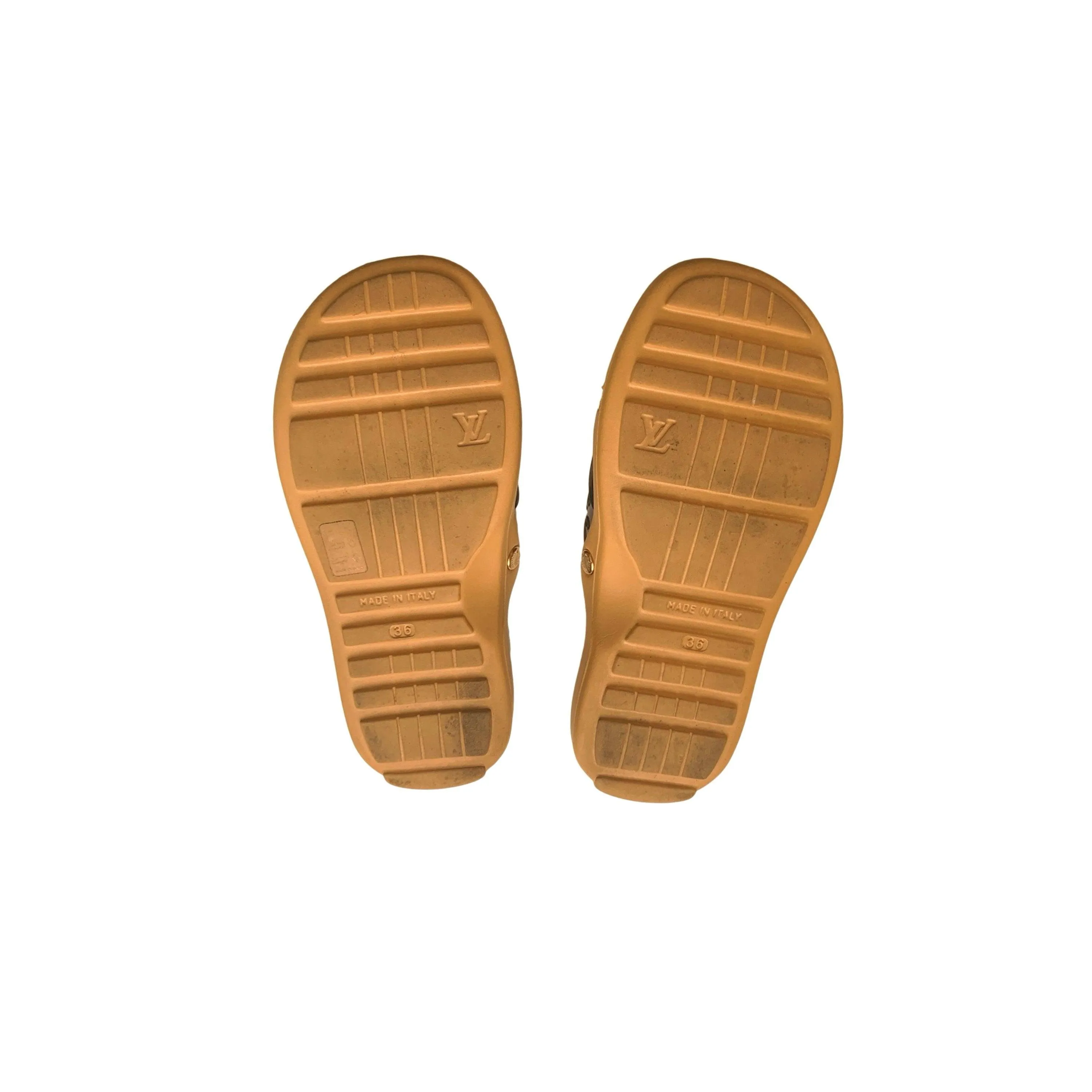 Louis Vuitton Gold Monogram Slides