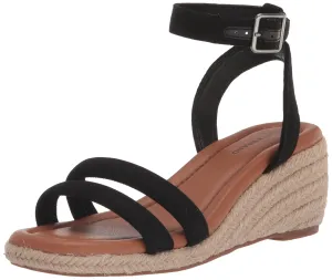 Lucky Brand Women's Nasli Espadrille Wedge Sandal, Black, 7.5