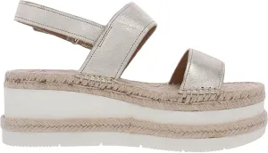 Marc Fisher LTD Womens Gallia Suede Slingback Wedge Sandals Gold 10 Medium (B,M)