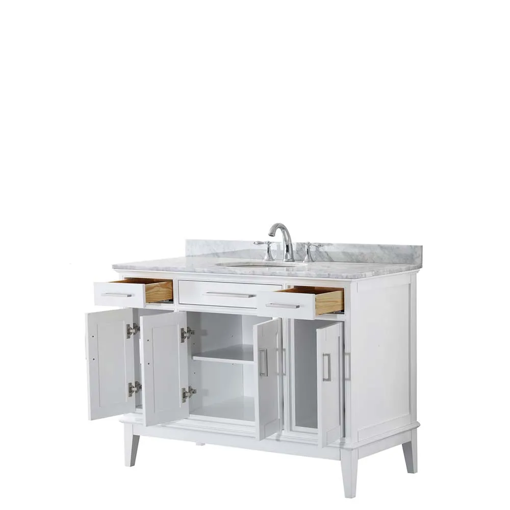 Margate 48 Inch Single Bathroom Vanity in White