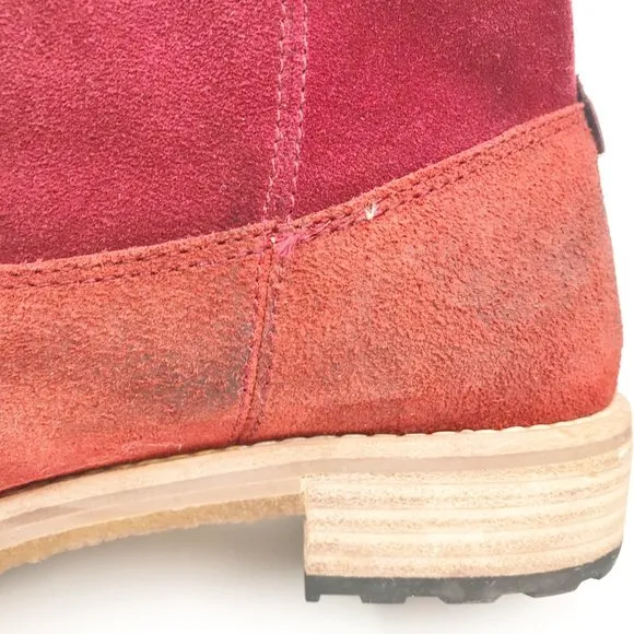 MATT BERNSON Cassidy Western Rustic Burgundy Suede Ankle Boots Mens 9.5