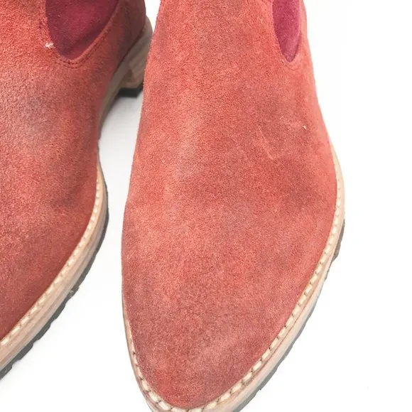 MATT BERNSON Cassidy Western Rustic Burgundy Suede Ankle Boots Mens 9.5