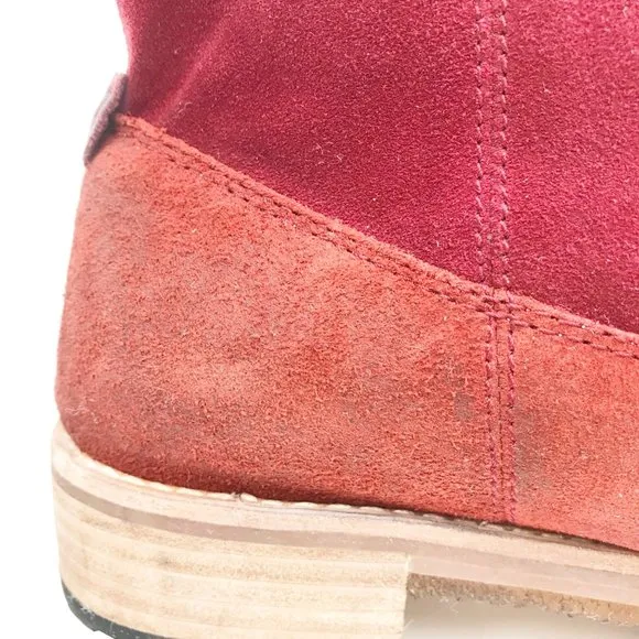 MATT BERNSON Cassidy Western Rustic Burgundy Suede Ankle Boots Mens 9.5
