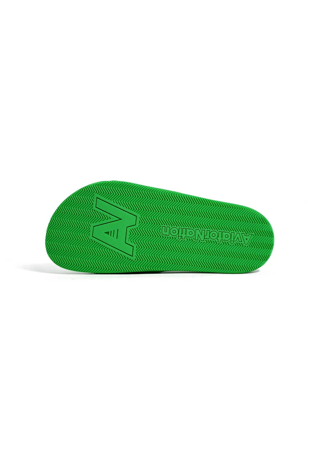 MEMBER EXCLUSIVE LOGO RAINBOW 4  STRIPE SLIDES - KELLY GREEN