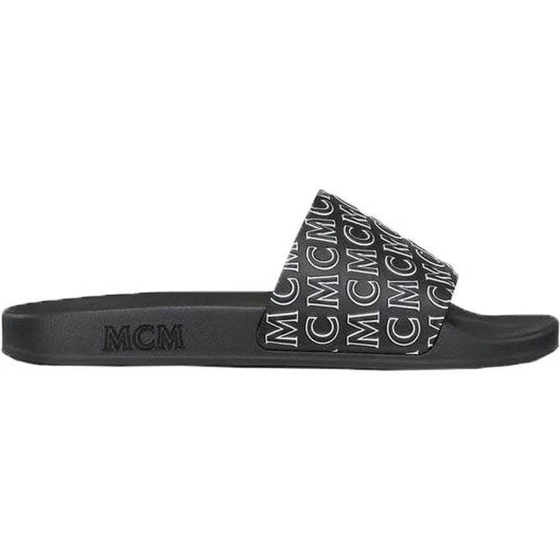 Men's Diagonal Monogram Rubber Slides, Cognac