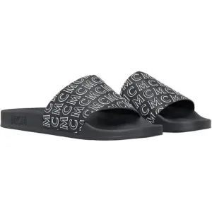 Men's Diagonal Monogram Rubber Slides, Cognac