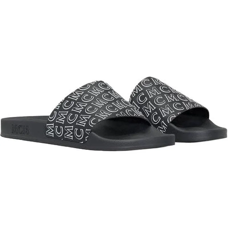 Men's Diagonal Monogram Rubber Slides, Cognac