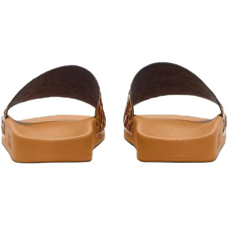 Men's Diagonal Monogram Rubber Slides, Cognac