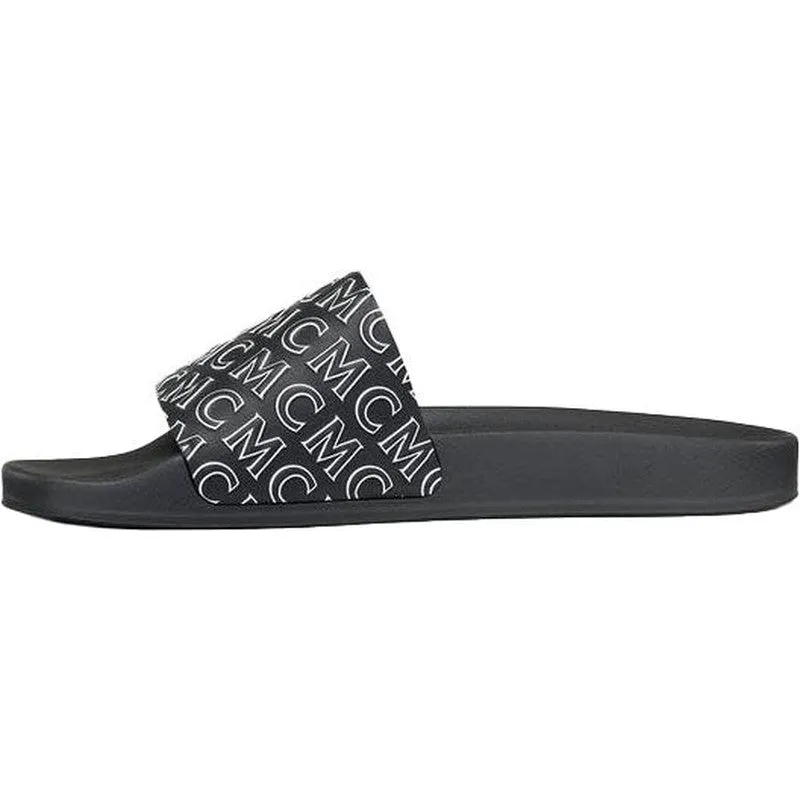 Men's Diagonal Monogram Rubber Slides, Cognac