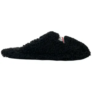 Men's Political Logo Furry Slides Black Size EU 44 / UK 10