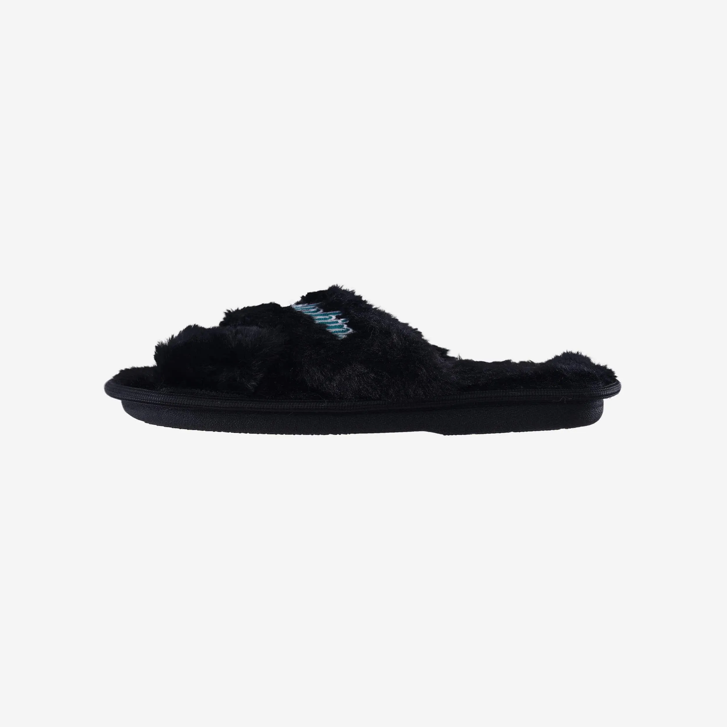 Miami Dolphins Womens Script Wordmark Fur Cross Slide