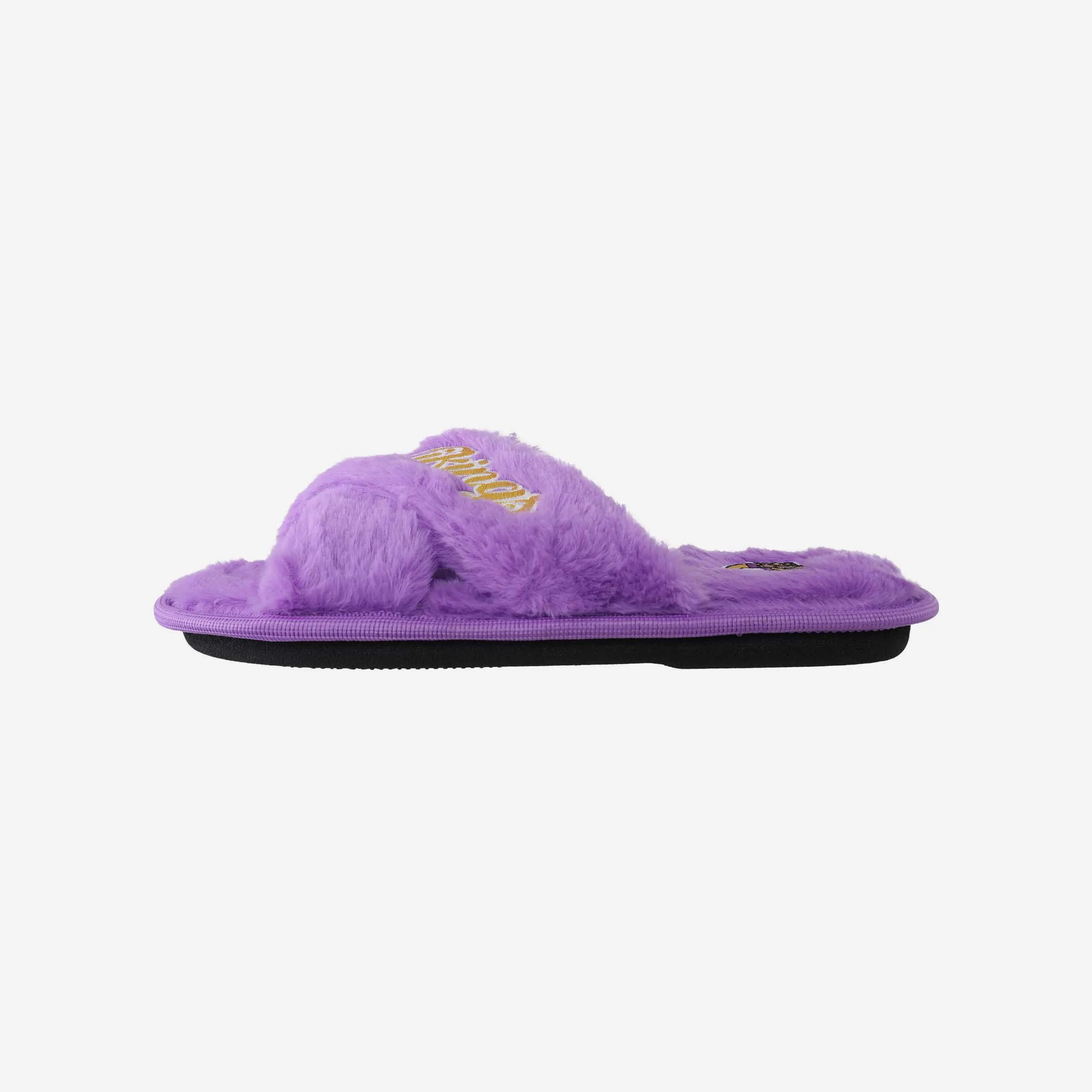Minnesota Vikings Womens Script Wordmark Fur Cross Slide