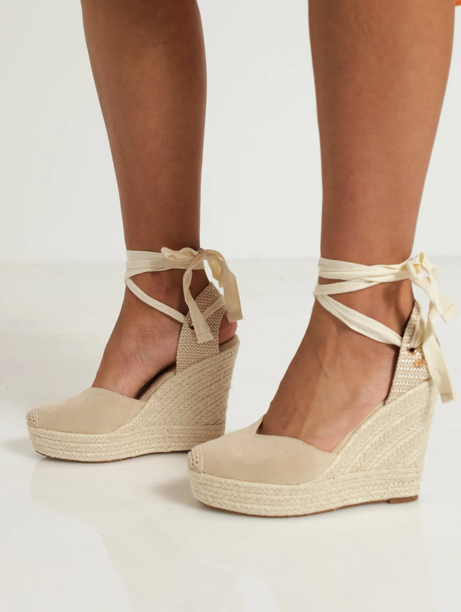 Monkier2 High Wedge Espadrille - Stone