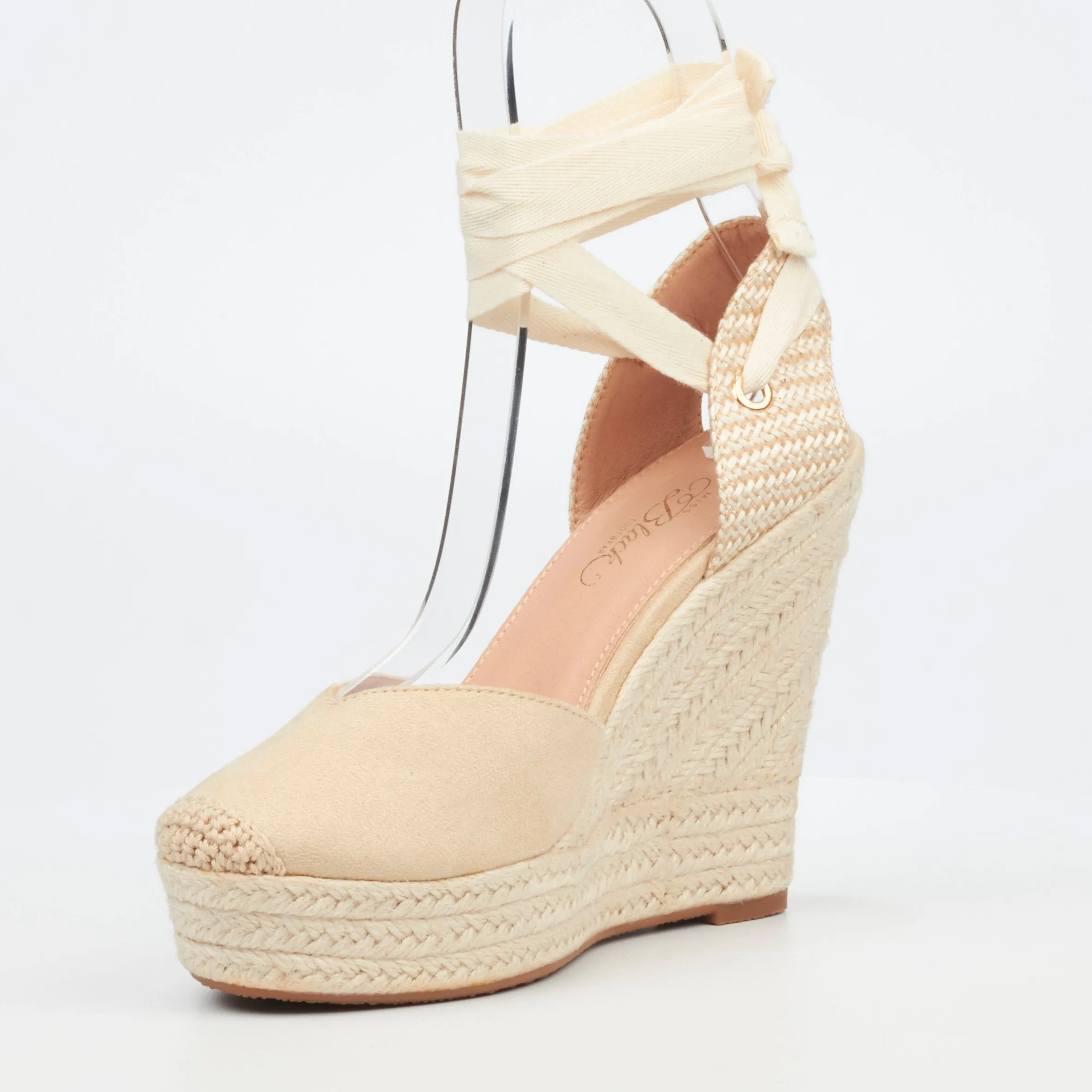 Monkier2 High Wedge Espadrille - Stone