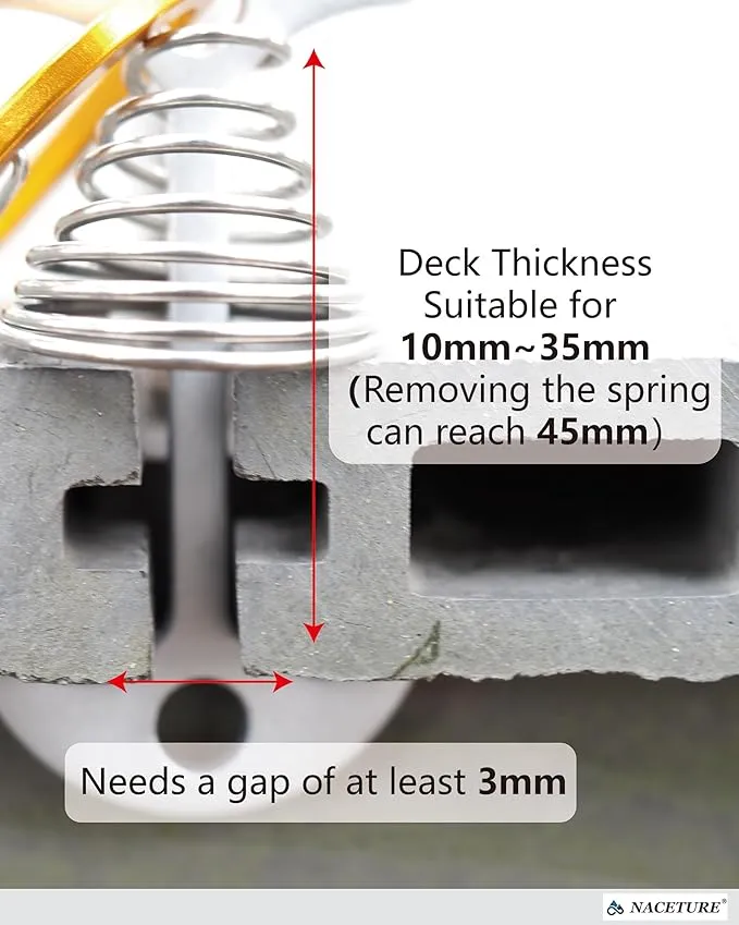 NACETURE Deck Anchors Pegs with Carabiners - Tie Down Anchor Rope Tensioner | Rope Tent Tie Down Stakes Clips, Canopy Tent Anchors Outdoor Camping Tent Accessories 10 Pack (Sliver)