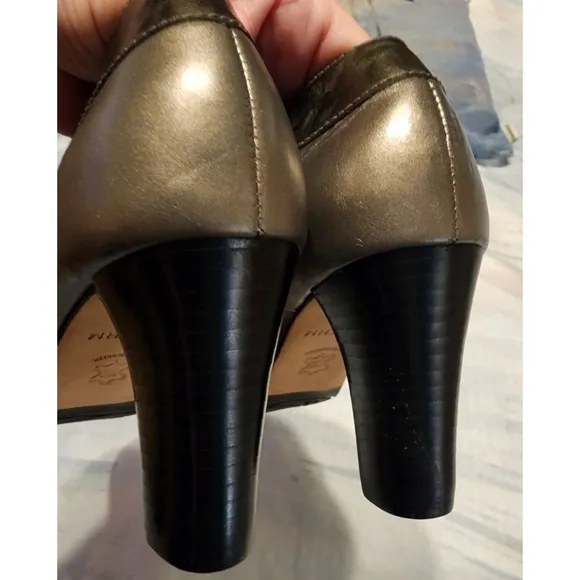 New Brighton Rhythm Leather Lace Design Laser Cut Booties Heels Size 8 1/2