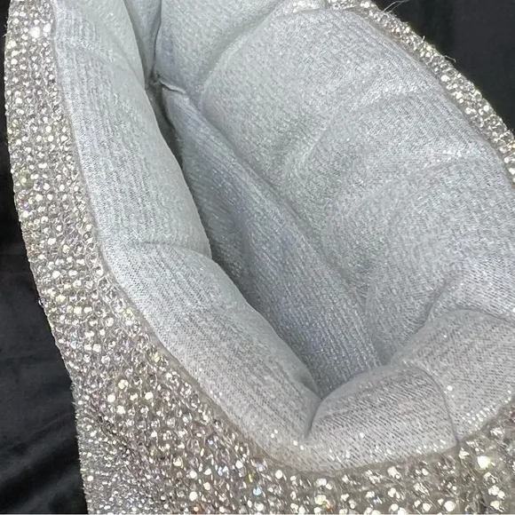 New in box, Steve Madden Rhinestones Silver Puffer Stiletto Dress Booties
