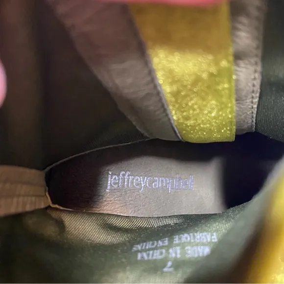 New! Jeffrey Campbell Florette Green Crushed Velvet Pointy Toe Heel Bootie 7