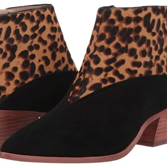 NEW Louise et Cie Vada Leopard PRINT Ankle Boot BOOTIE  CALF HAIR SUEDE SIZE 7