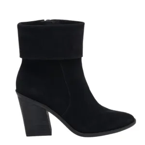 NIB Blondo Sidnee Genuine Suede Waterproof Cuffed Side Zip Ankle Booties Black 9