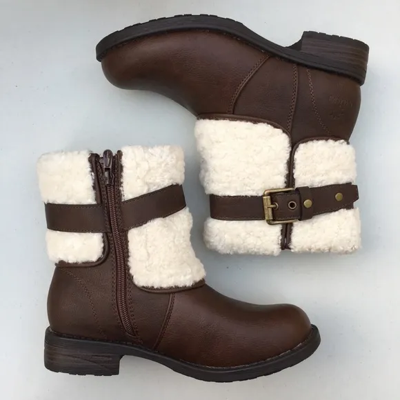 NWOT Globalwin Faux Shearling Collar Ankle Boot